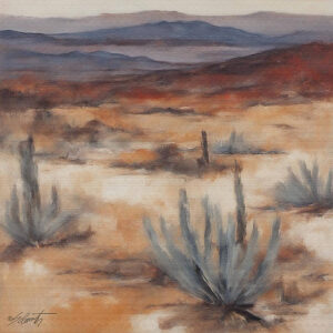 Agave Haze landscape acrylic 40x40 by Sam Schwartz