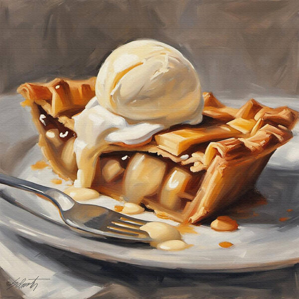 Apple Pie food acrylic 40x40 by Sam Schwartz