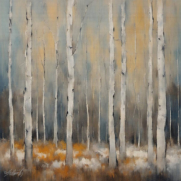 Aspen Fall landscape acrylic 40x40 by Sam Schwartz