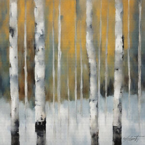 Aspen Snow landscape acrylic 40x40 by Sam Schwartz