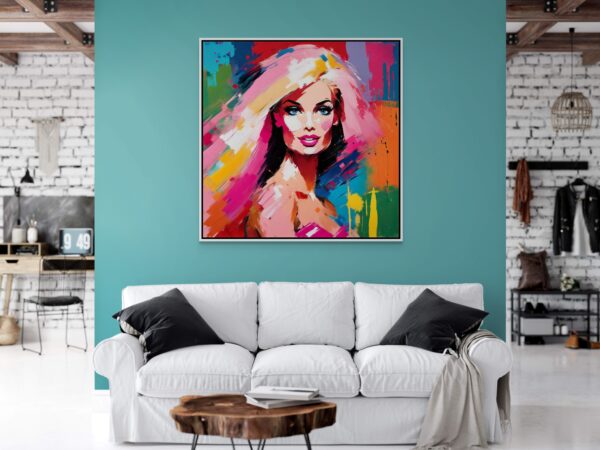 Barb Incharge celebrities acrylic 40x40 by Sam Schwartz room