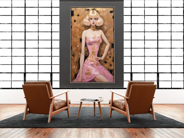 Blond Repose women acrylic 40x70 by Sam Schwartz room