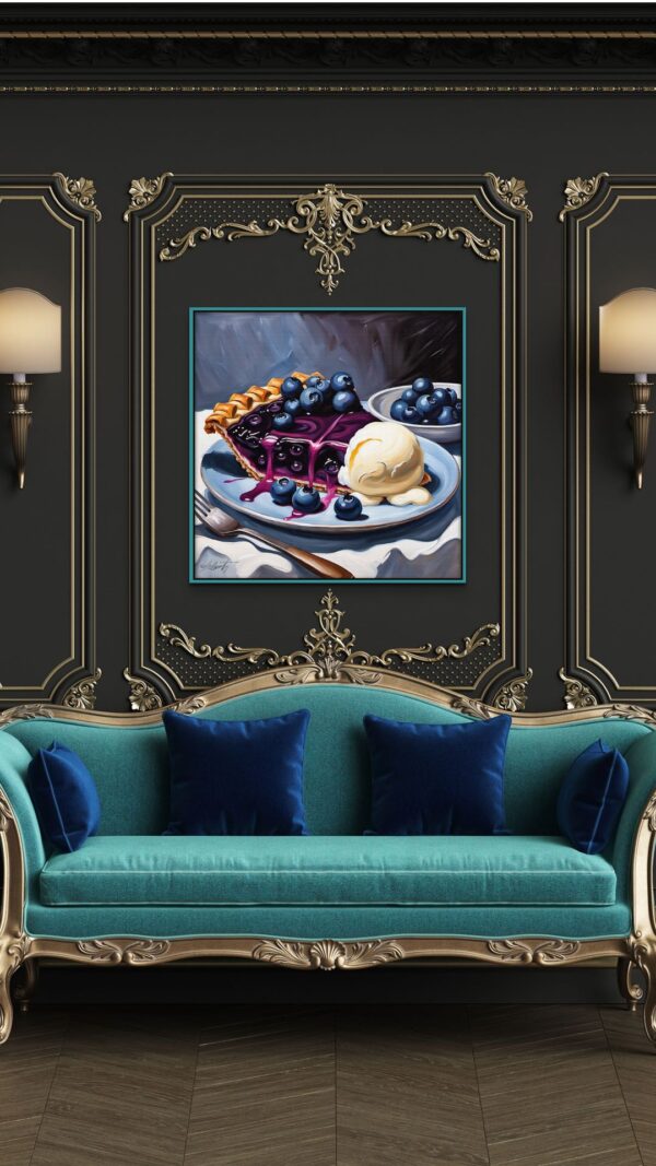 Blueberry Pie food acrylic 40x40 by Sam Schwartz room