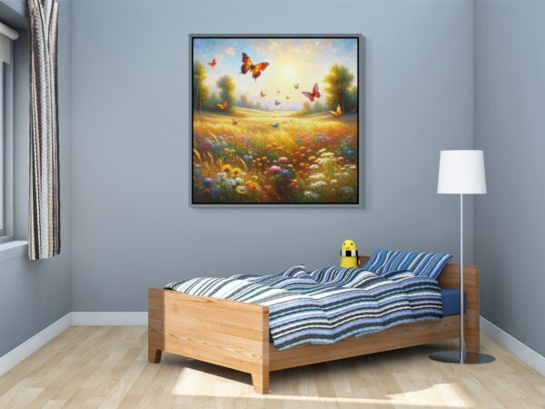 Butterflies fantasy acrylic 40x40 by Sam Schwartz room