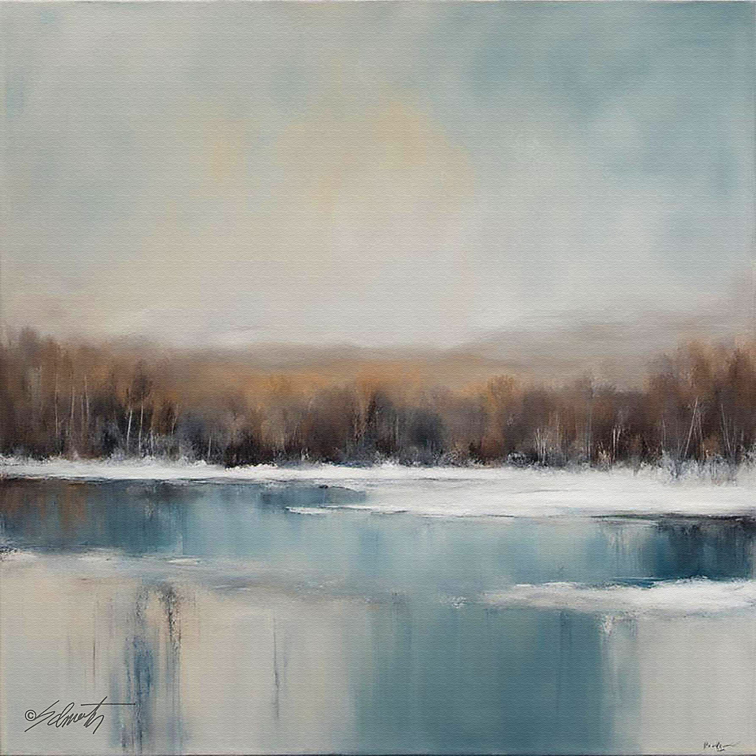 Cold Lake abstract acrylic 40x40 by Sam Schwartz scaled