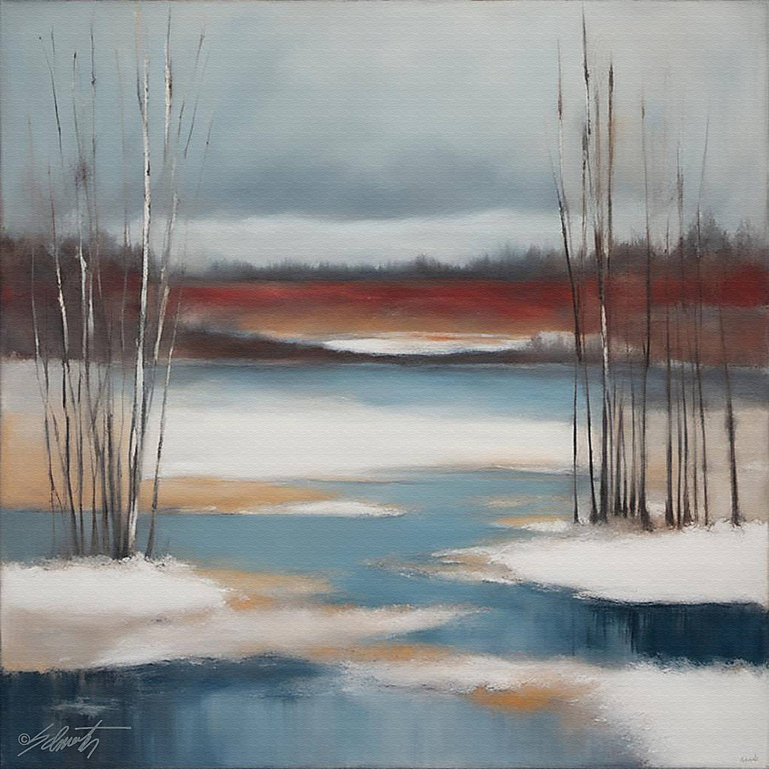 Cold Water abstract acrylic 40x40 by Sam Schwartz scaled