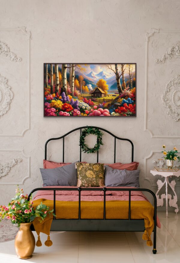 Color Cabin landscape acrylic 70x40 by Sam Schwartz room