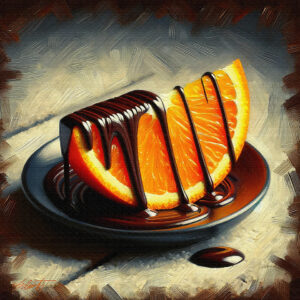 Dark Orange food acrylic 40x40 by Sam Schwartz