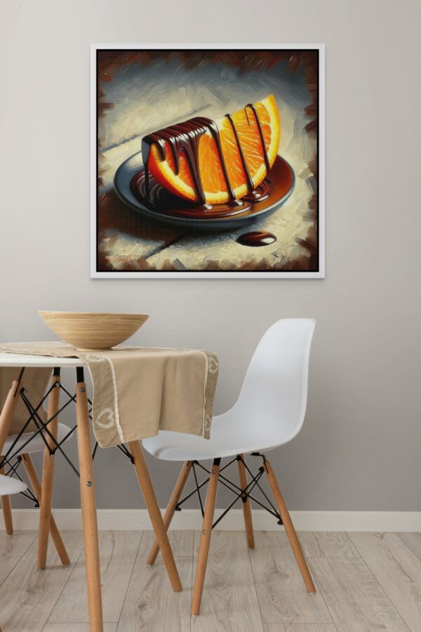 Dark Orange food acrylic 40x40 by Sam Schwartz room