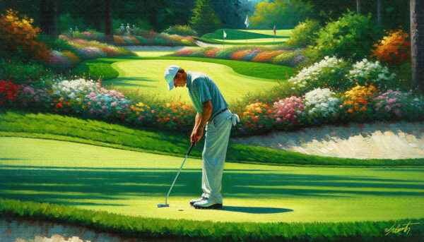 Gimme golf acrylic 70x40 by Sam Schwartz