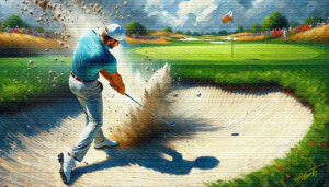 Good Out golf acrylic 70x40 by Sam Schwartz