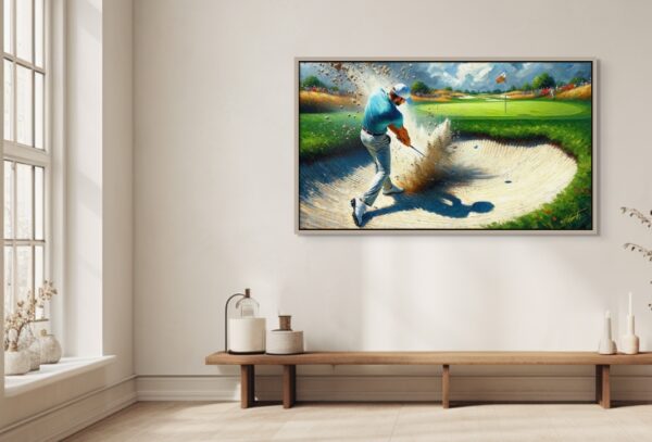 Good Out golf acrylic 70x40 by Sam Schwartz room