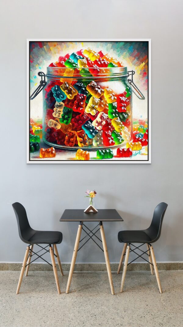 Gummi food acrylic 40x40 by Sam Schwartz room