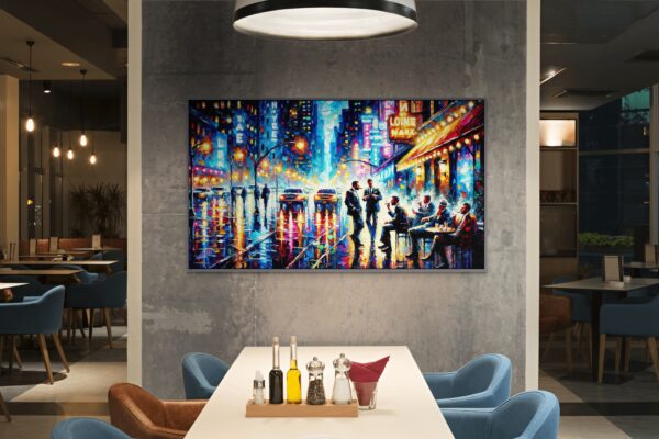 Guys Night men acrylic 70x40 by Sam Schwartz room