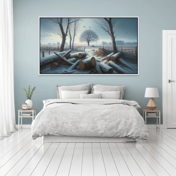 Ice Blue landscape acrylic 70x40 by Sam Schwartz room