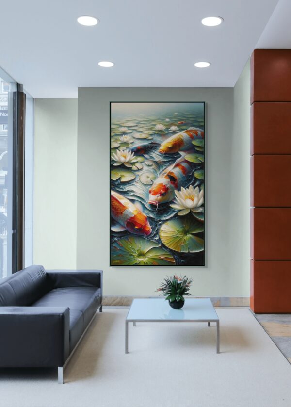 Koi Pond children acrylic 40x70 by Sam Schwartz room