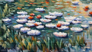 New Lillies flowers acrylic 70x40 by Sam Schwartz