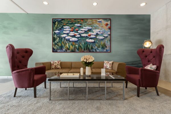 New Lillies flowers acrylic 70x40 by Sam Schwartz room