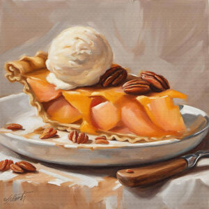 Peach Pie food acrylic 40x40 by Sam Schwartz