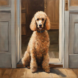 Proud Poodle dogs acrylic 40x40 by Sam Schwartz