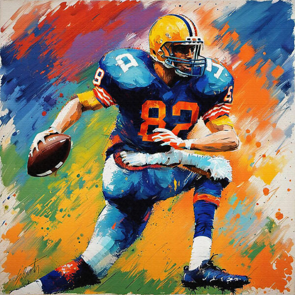 QB sports acrylic 40x40 by Sam Schwartz