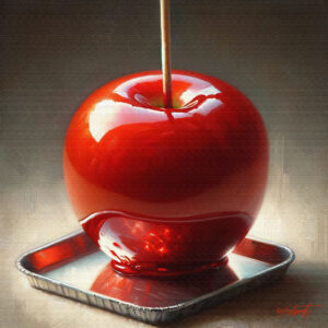 Red Apple food acrylic 40x40 by Sam Schwartz