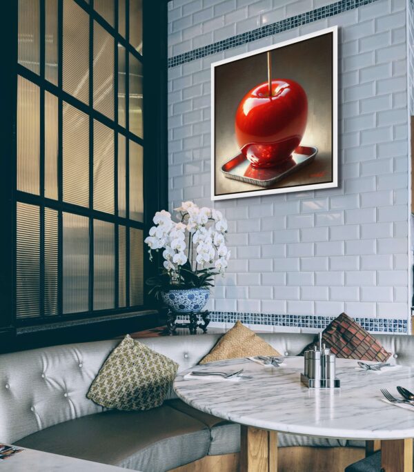 Red Apple food acrylic 40x40 by Sam Schwartz room