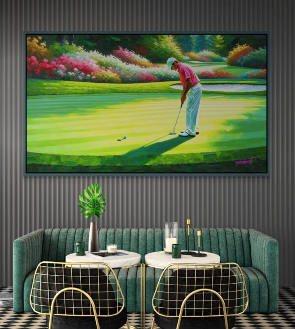 Robbed golf acrylic 70x40 by Sam Schwartz room