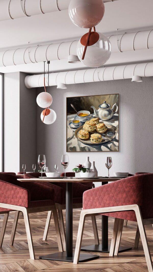 Scones food acrylic 40x40 by Sam Schwartz room