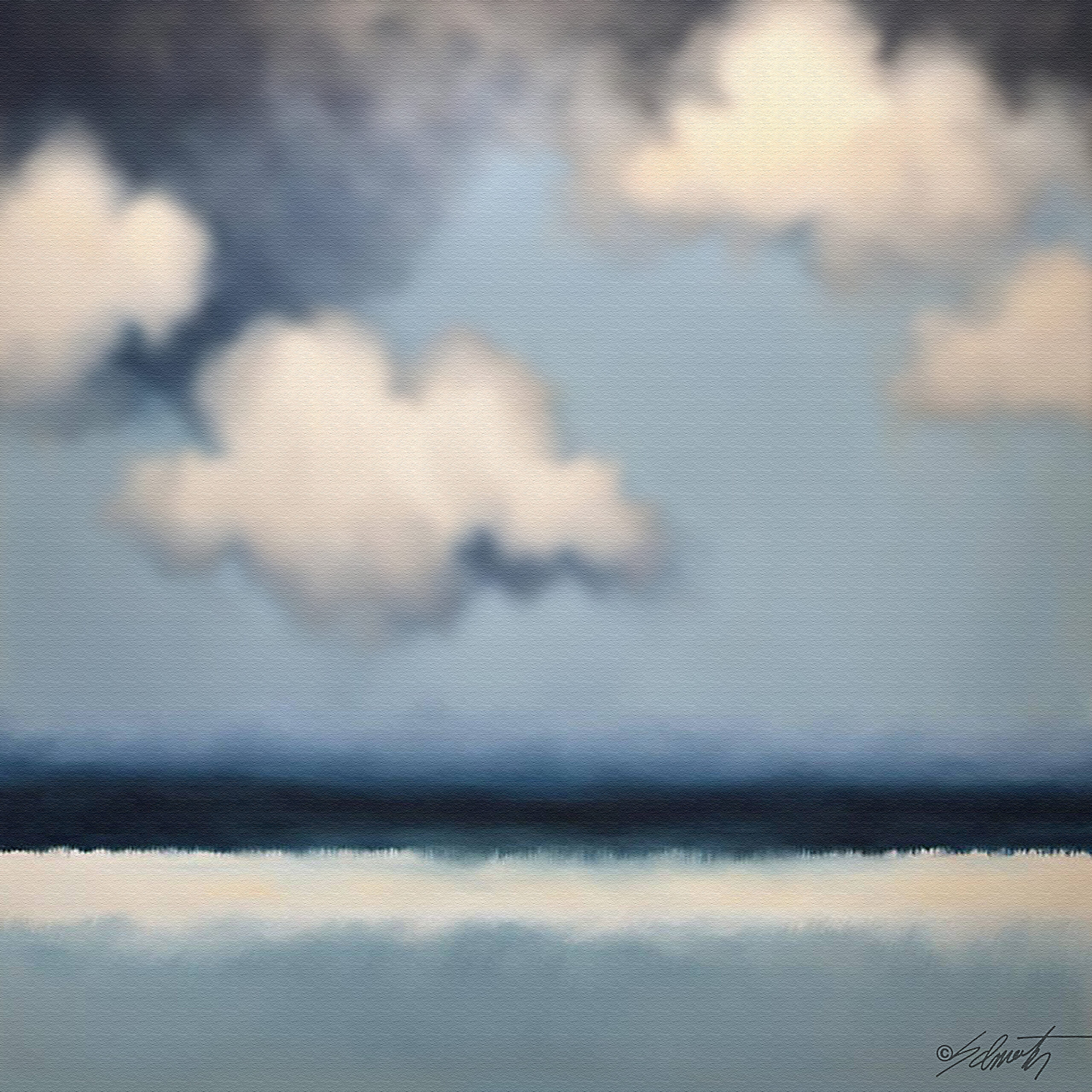 Sea Clouds abstract acrylic 40x40 by Sam Schwartz scaled