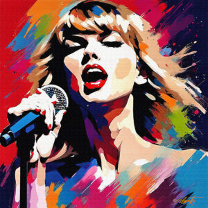 Swifty celebrities acrylic 40x40 by Sam Schwartz