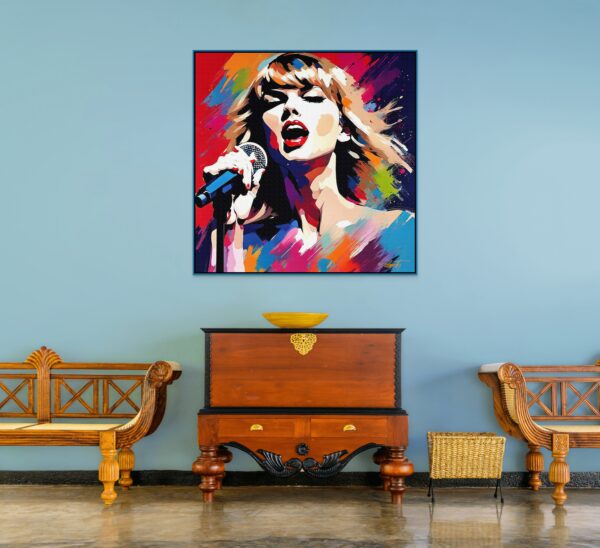 Swifty celebrities acrylic 40x40 by Sam Schwartz room