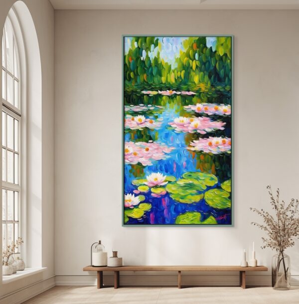 Tall Lillies flowers acrylic 40x70 by Sam Schwartz room