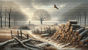 Wood Hawk landscape acrylic 70x40 by Sam Schwartz