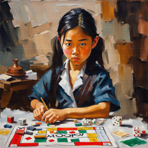 Board Game 24x24 acrylic by Sam Schwartz