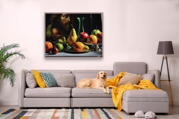 Fruit Stillife1 30x20 acrylic by Sam Schwartz room