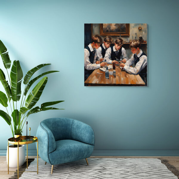 Groups Boys2 24x24 acrylic by Sam Schwartz room