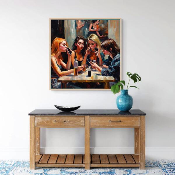 Groups Girls1 24x24 acrylic by Sam Schwartz room