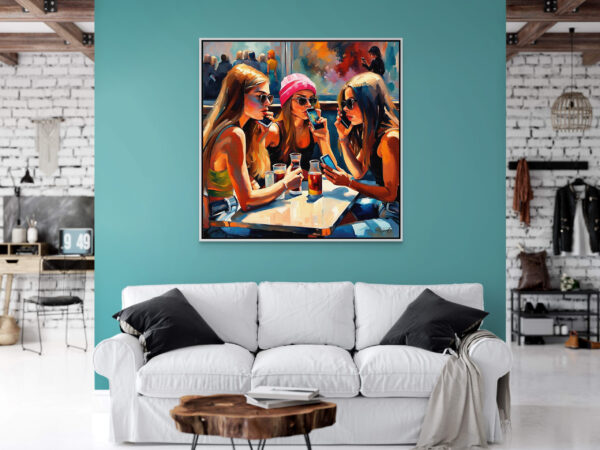 Groups Girls4 24x24 acrylic by Sam Schwartz room