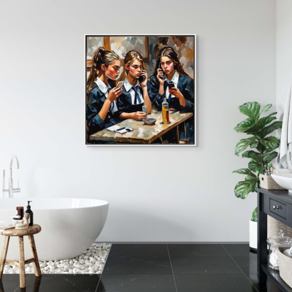 Groups Girls6 24x24 acrylic by Sam Schwartz room