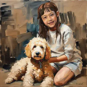 Issy & Honey 24x24 acrylic by Sam Schwartz