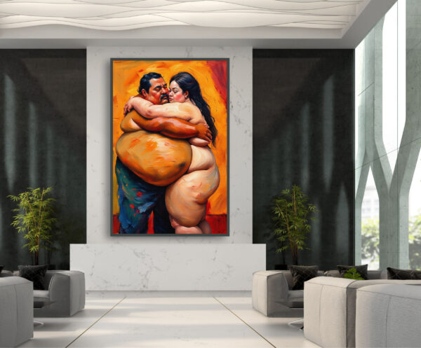 Large Couple Latin3 20x30 acrylic by Sam Schwartz room