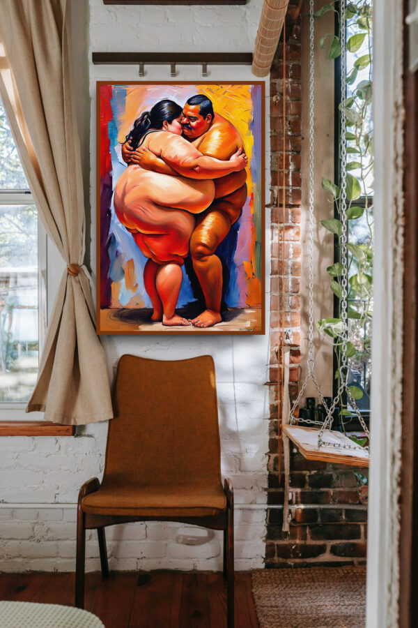 Large Couple Latin4 20x30 acrylic by Sam Schwartz room