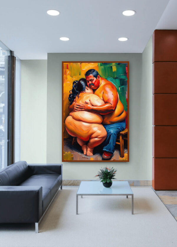 Large Couple Latin 20x30 acrylic by Sam Schwartz room