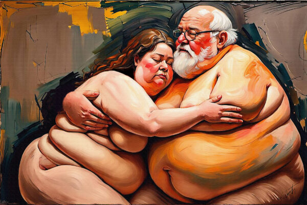 Large Couples12 30x20 acrylic by Sam Schwartz