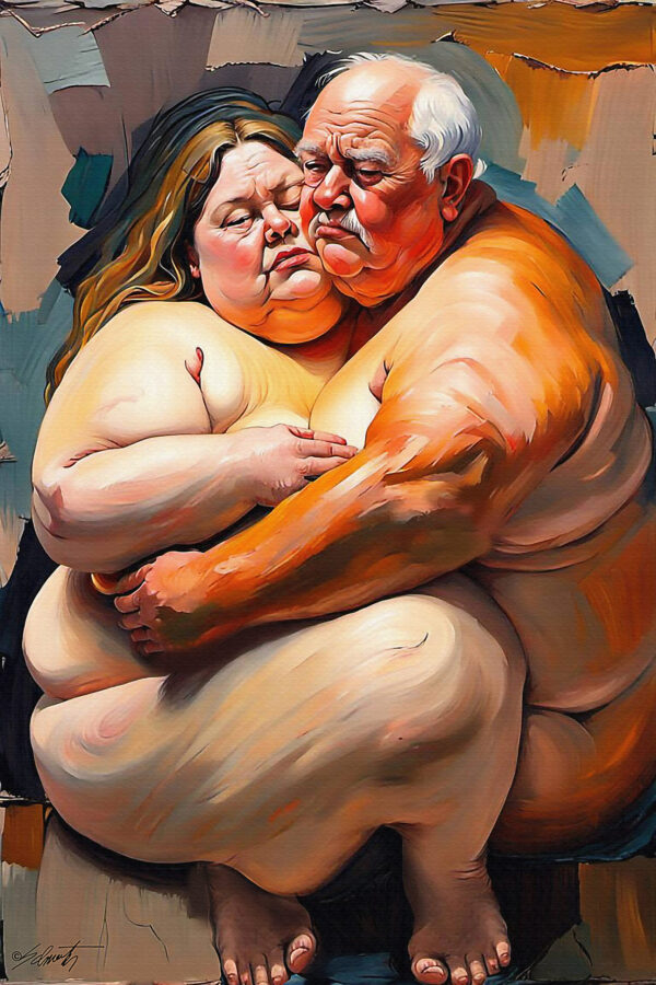 Large Couples5 20x30 acrylic by Sam Schwartz