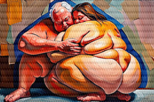 Large Couples9 30x20 acrylic by Sam Schwartz