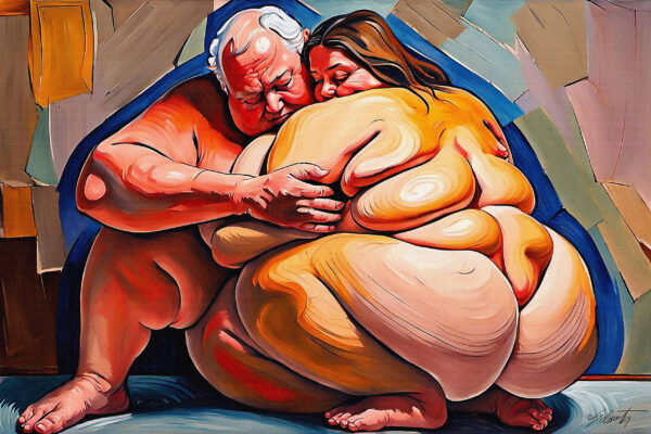 Large Couples9 30x20 acrylic by Sam Schwartz