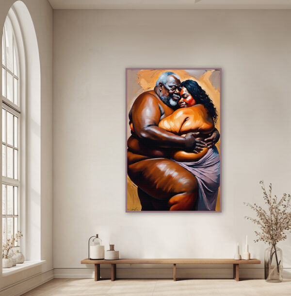 Large Couples Dark2 20x30 acrylic by Sam Svhwartz room