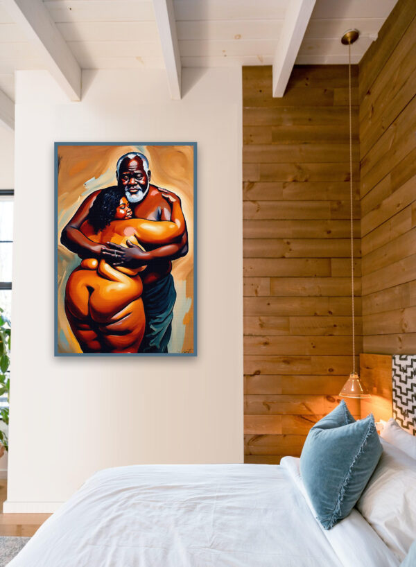 Large Couples Dark3 20x30 acrylic by Sam Svhwartz room